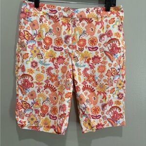 Talbots Floral Print Perfect Shorts 10 1/2 Women’s Size 10